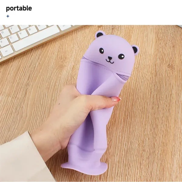 Silicone Standing Pen Holder Pencil Case Desk Organizer