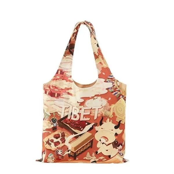Full Color Natural Cotton Canvas Tote Shopping Bag