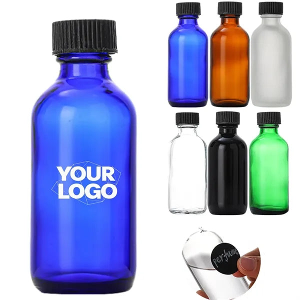Glass Boston Round Bottle With Lid