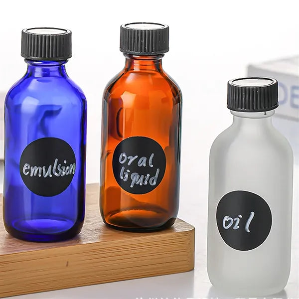 Glass Boston Round Bottle With Lid
