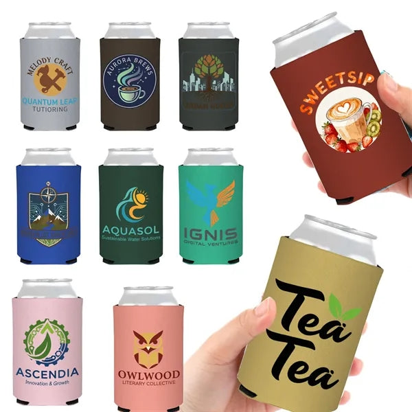 Printed Foldable Neoprene 12oz Can Cooler