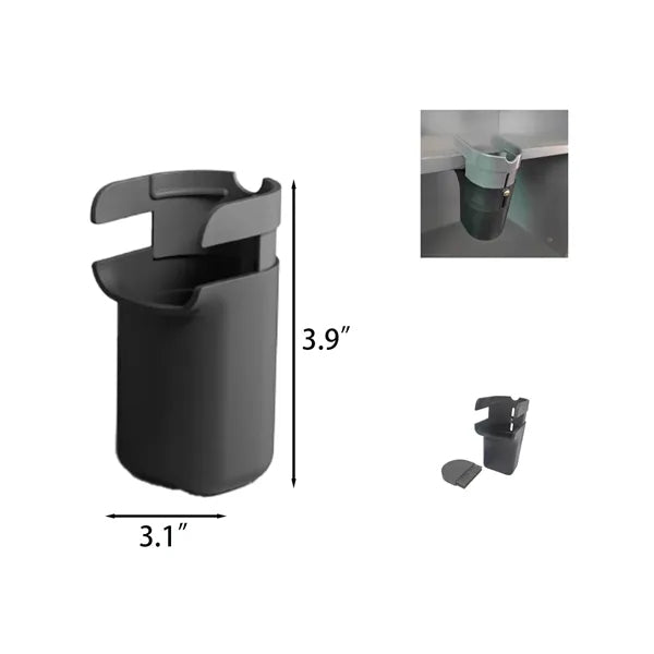 Compact Desktop Trash Can with Brush