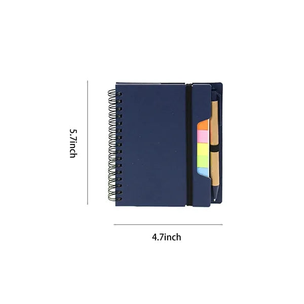 Spiral Notebook with Pen and Sticky Note