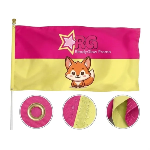 3x5FT 210D Nylon Flag w/ Brass Grommets Sublimation Printed