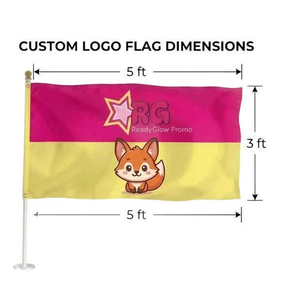 3x5FT 210D Nylon Flag w/ Brass Grommets Sublimation Printed
