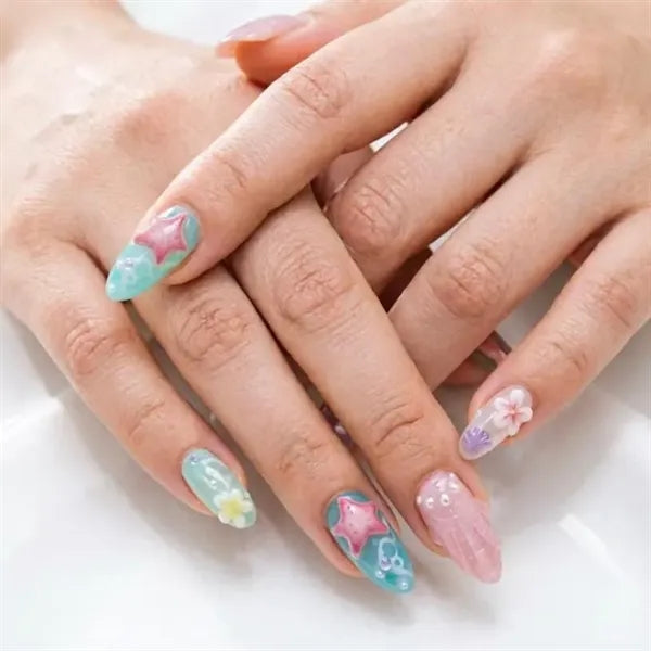 High-Quality Dolphin-Patterned 3D Wearable Nail