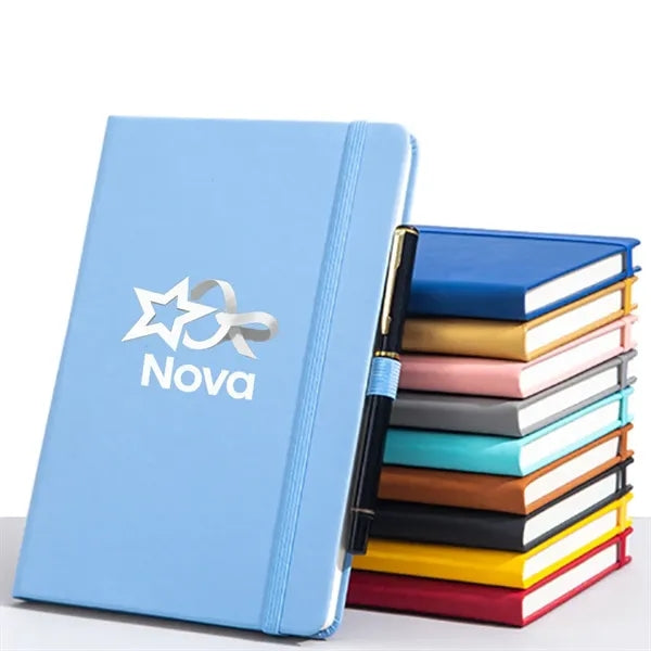 A5 PU Leather Ruled Notebook Journal with Elastic Strap