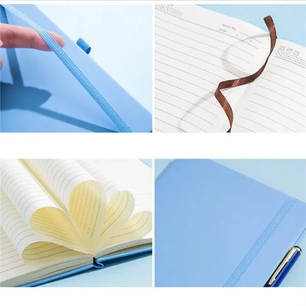 A5 PU Leather Ruled Notebook Journal with Elastic Strap