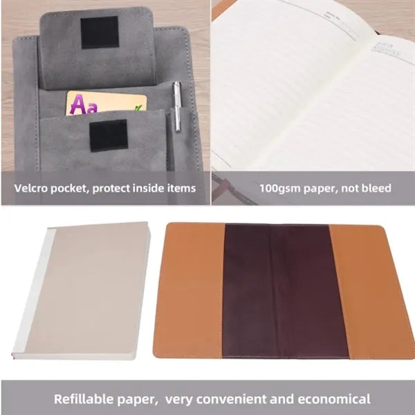 200 Pages Thick Paper Notebooks With Front Pen Pockets