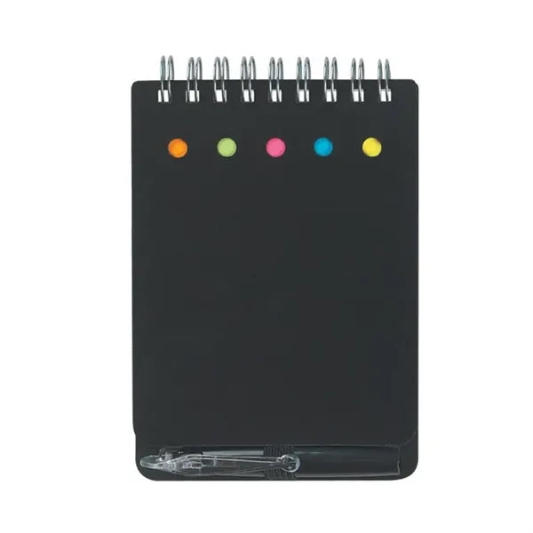 Spiral Pocket Notepad with Pen in Holder and Sticky Notes