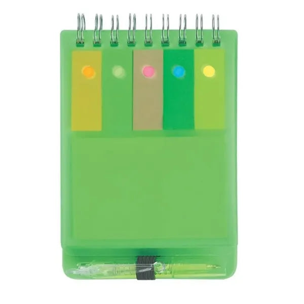 Spiral Pocket Notepad with Pen in Holder and Sticky Notes