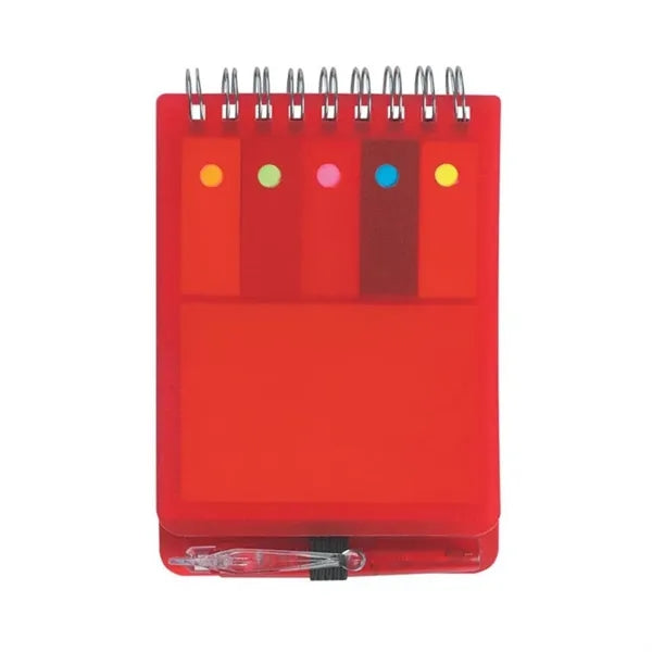 Spiral Pocket Notepad with Pen in Holder and Sticky Notes