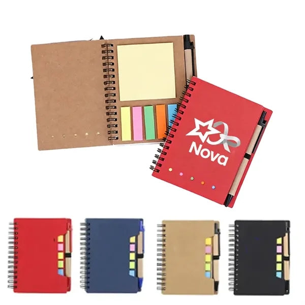 Notebook With Sticky Notes and Pen