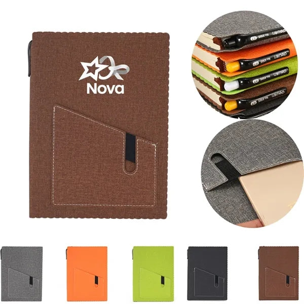 A5 Notebook with Front Pocket & Pen Holder
