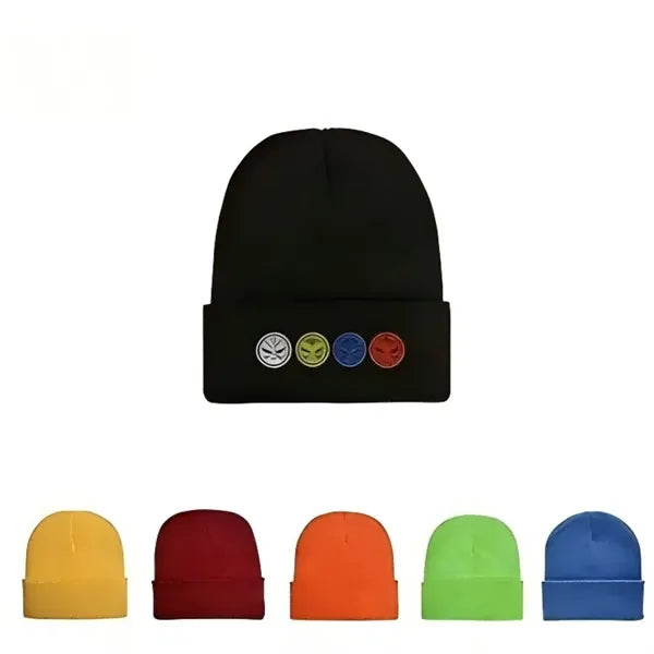 Logo Acrylic Knit Beanie Winter Warm Hat