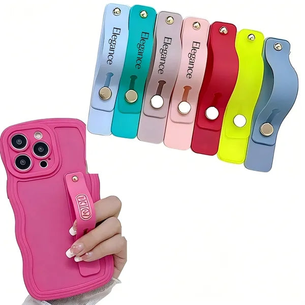Foldable Push-Pull Phone Back Holder Finger Strap Stand TPU+