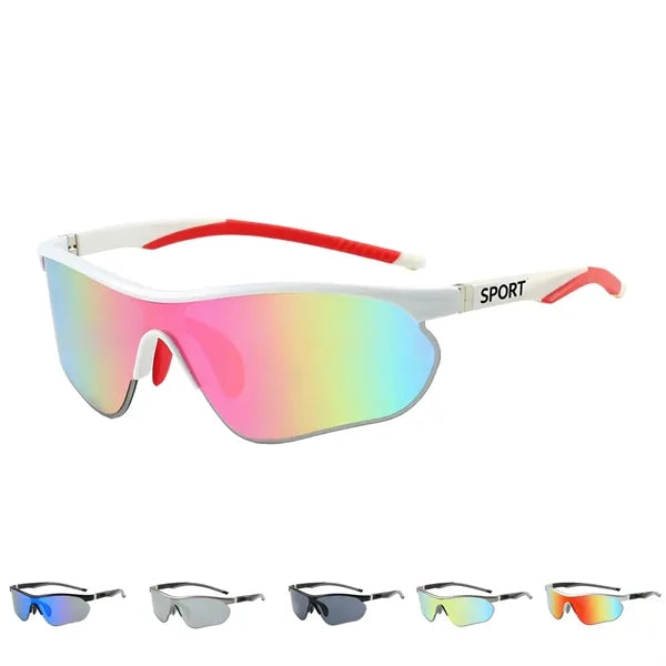 Logo UV400 Sunglasses Lightweight Half Frame Sports