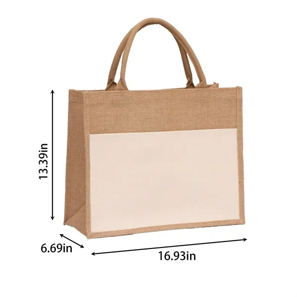 Large Grocery Jute Tote Bag