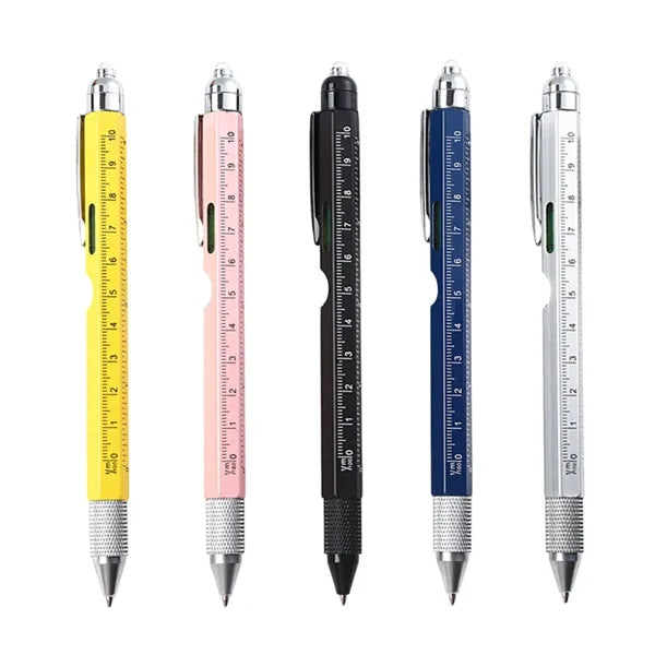 Metal Retractable Ruler Pen Hexagon Design for Office Gifts
