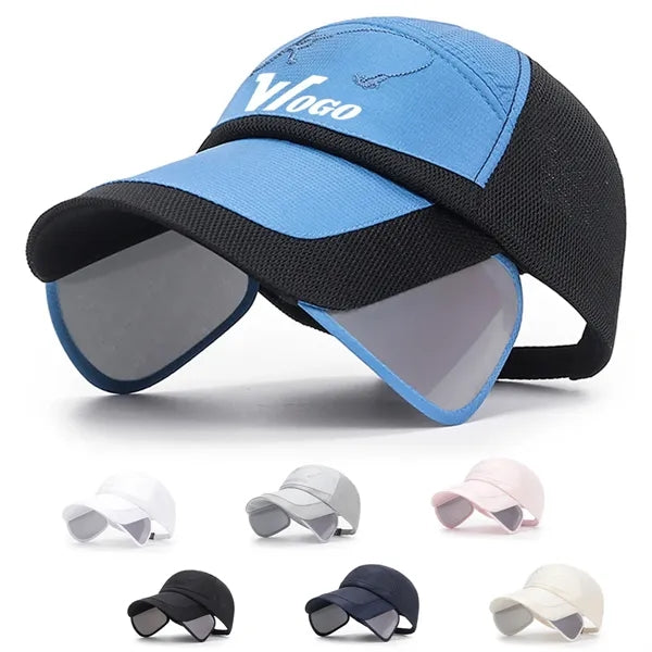 UV Protection Baseball Cap Extended Brim Mesh Hat