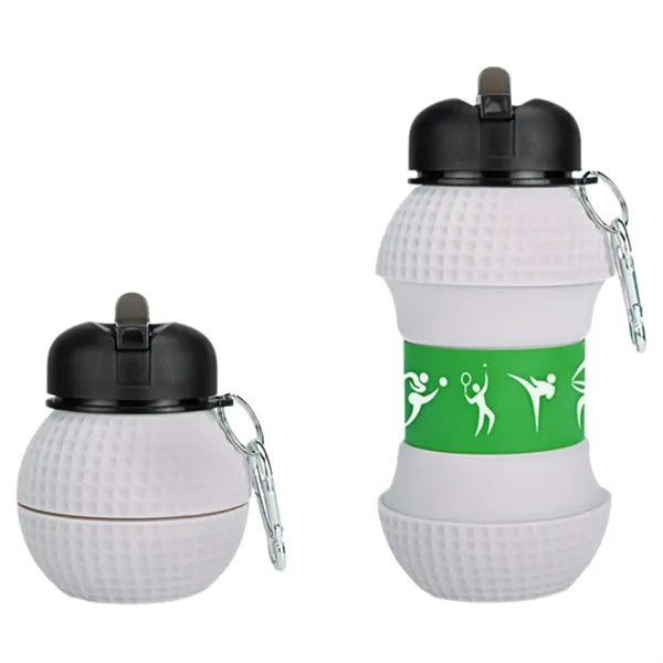 18oz Collapsible Silicone Soccer Ball Shaped Bottle