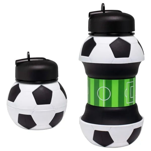 18oz Collapsible Silicone Soccer Ball Shaped Bottle