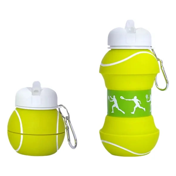 18oz Collapsible Silicone Soccer Ball Shaped Bottle