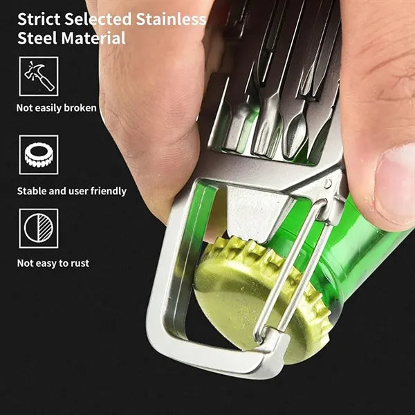 12 In 1 Stainless Steel Multi Tool Keychain
