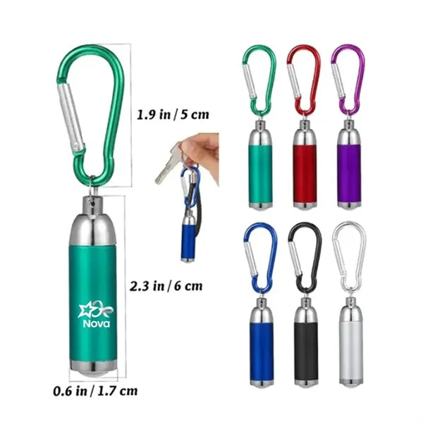 Mini Flashlight with Carabiner Aluminum Alloy Camping Torch