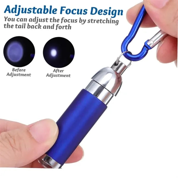Mini Flashlight with Carabiner Aluminum Alloy Camping Torch