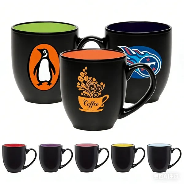 16 oz. Bistro Ceramic Mug - Color Coded Coffee Mugs