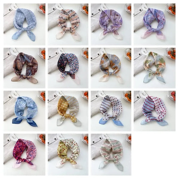 New women printed 26.8-inch square scarf headscarf