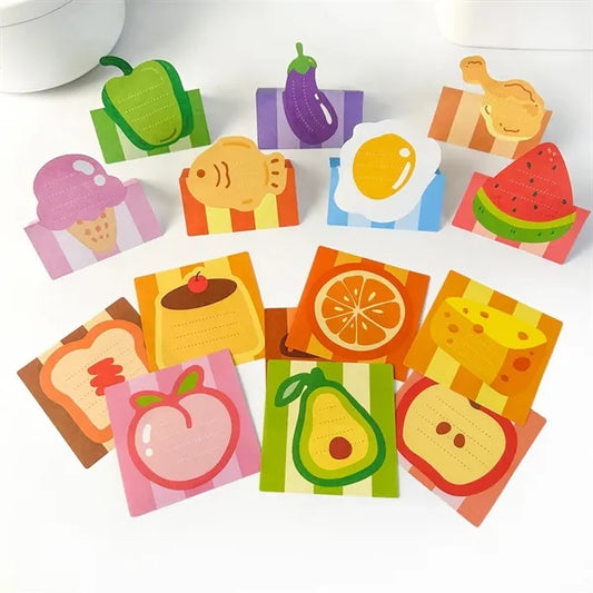 Food-themed sticky note sticker card set