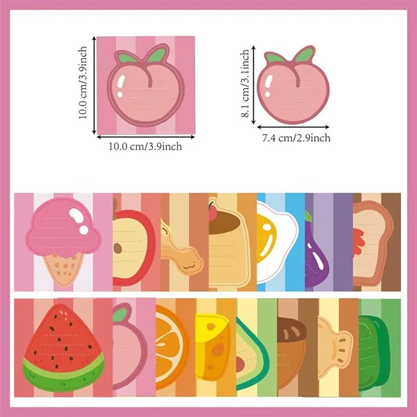 Food-themed sticky note sticker card set