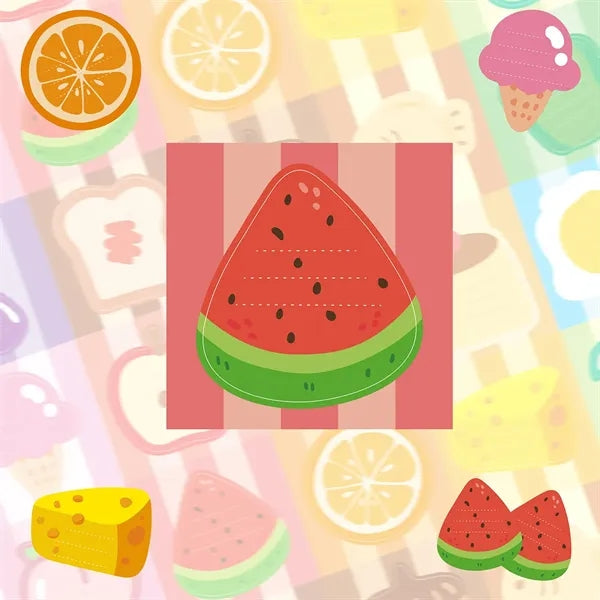Food-themed sticky note sticker card set