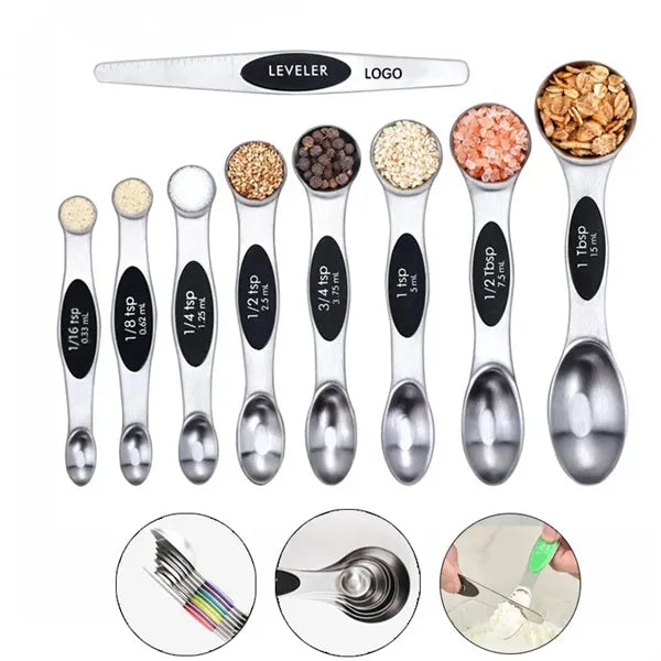 Double Ended Stainless Steel Measuring Spoon Set 9Pcs