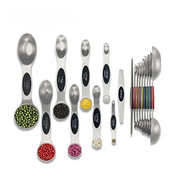 Double Ended Stainless Steel Measuring Spoon Set 9Pcs