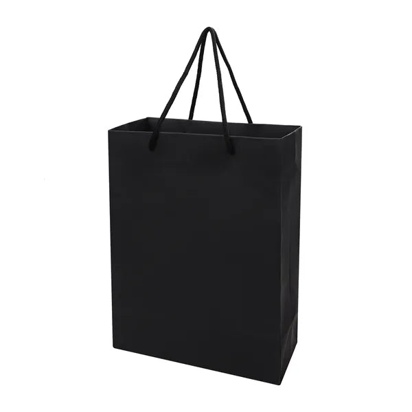 Black Paper Shopping Tote Gift Bag W/ Handles 4.7"x4"x2.4"