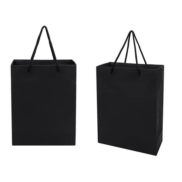 Black Paper Shopping Tote Gift Bag W/ Handles 4.7"x4"x2.4"