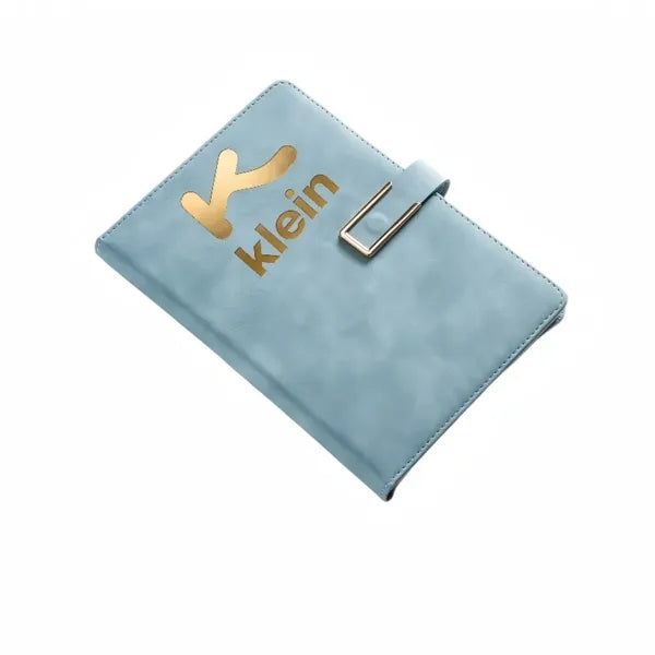 Luxury Embossed Faux Leather Notebook Buckle Journal Logo