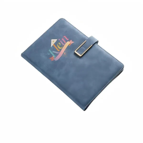 Luxury Embossed Faux Leather Notebook Buckle Journal Logo