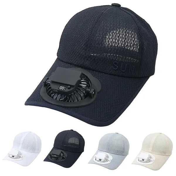 Solar Powered Fan Baseball Cap Beach Hats
