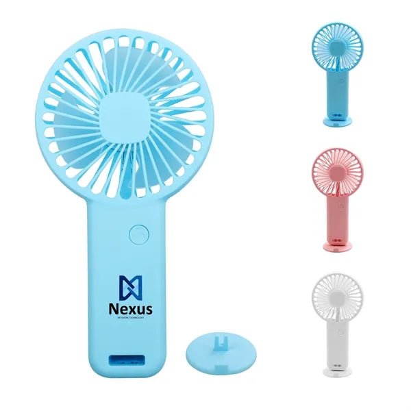 Plastic Mini Rechargeable Handheld Fan With Stand