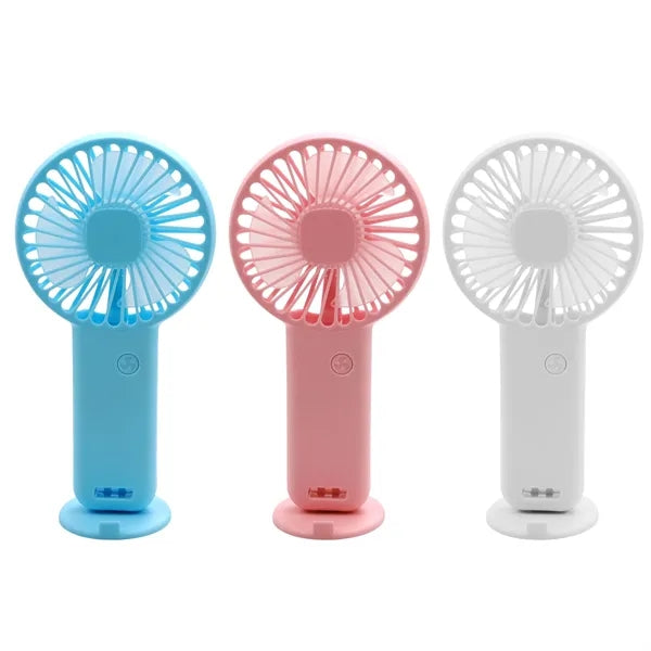 Plastic Mini Rechargeable Handheld Fan With Stand