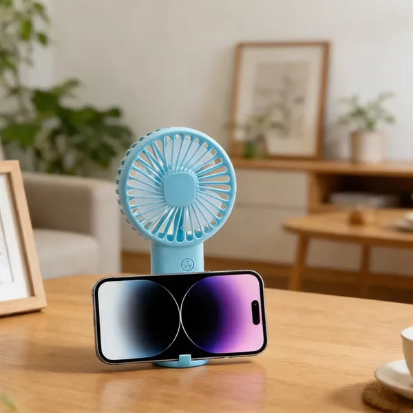 Plastic Mini Rechargeable Handheld Fan With Stand