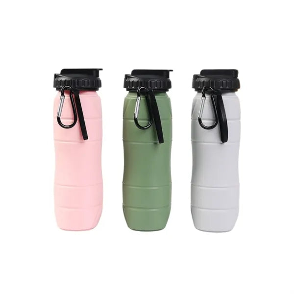 21OZ. Silicone Foldable Leakproof Sports Water Bottle