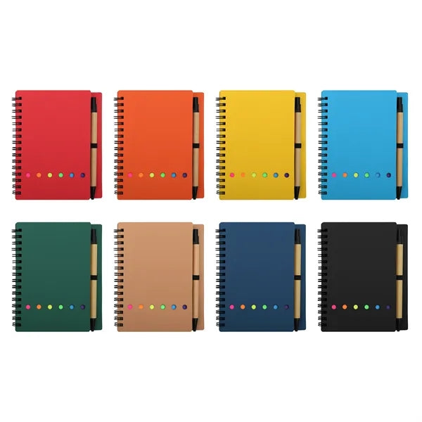 Mini Pocket Spiral Notebook W/ Sticky Notes & Pen