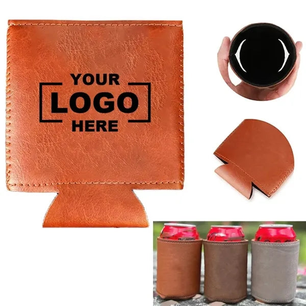 Leather Can Cooler for Men 12oz Fathers Day Gifts