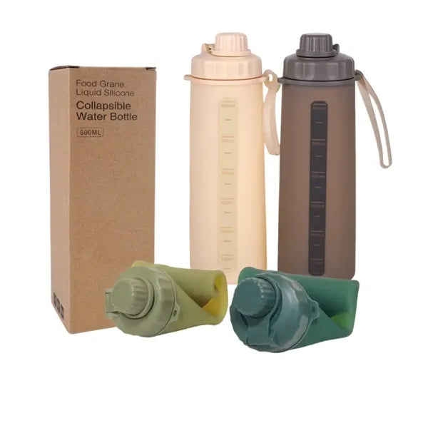 20oz Outdoor Travel Portable Silicone Water Bottle