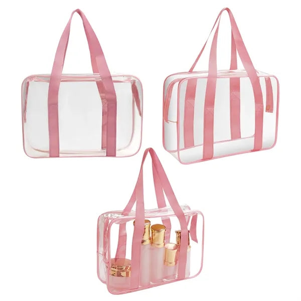 Clear PVC Travel Toiletry Bag With Handle